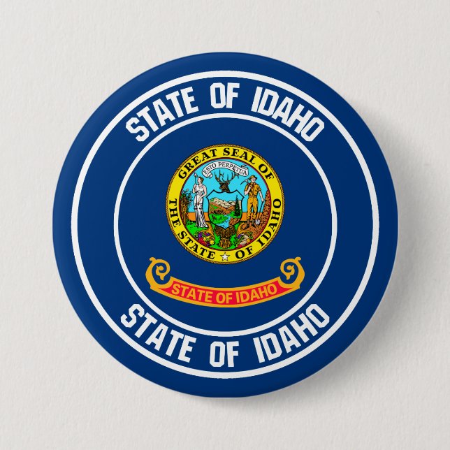 Idaho Round Emblem Button (Front)