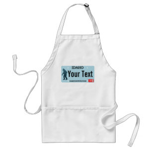 Idaho Sasquatch License Plate Adult Apron