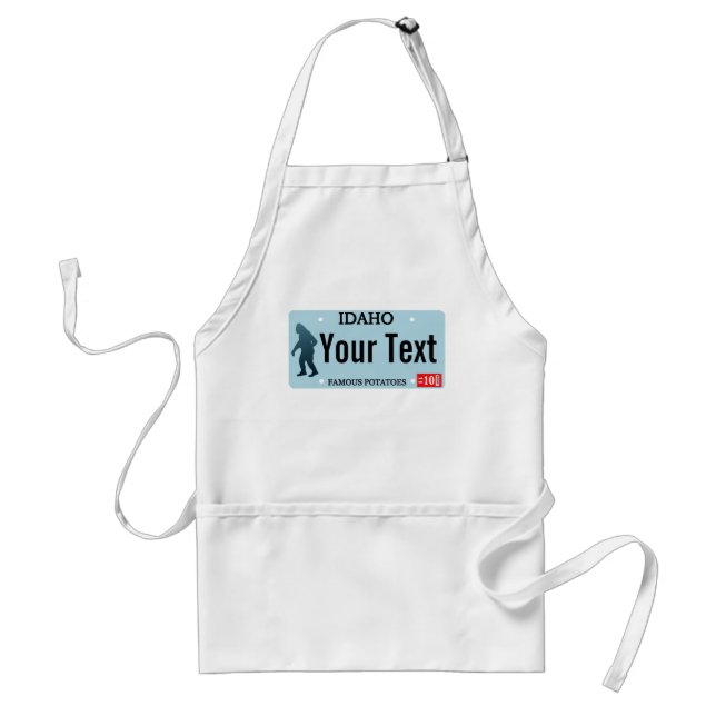 Idaho Sasquatch License Plate Adult Apron (Front)