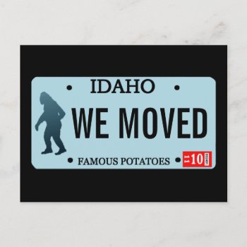 Idaho Sasquatch License Plate Announcement Postcard by Bluestar48 at Zazzle