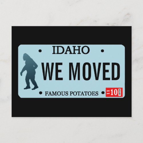 Idaho Sasquatch License Plate Announcement Postcard