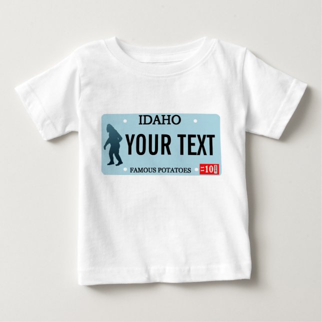 Idaho Sasquatch License Plate Baby T-Shirt (Front)