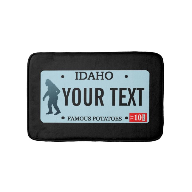 Idaho Sasquatch License Plate Bathroom Mat (Front)