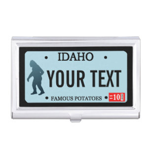 Idaho Sasquatch License Plate Business Card Holder