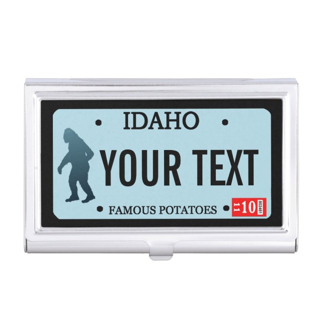 Idaho Sasquatch License Plate Business Card Holder (Front)