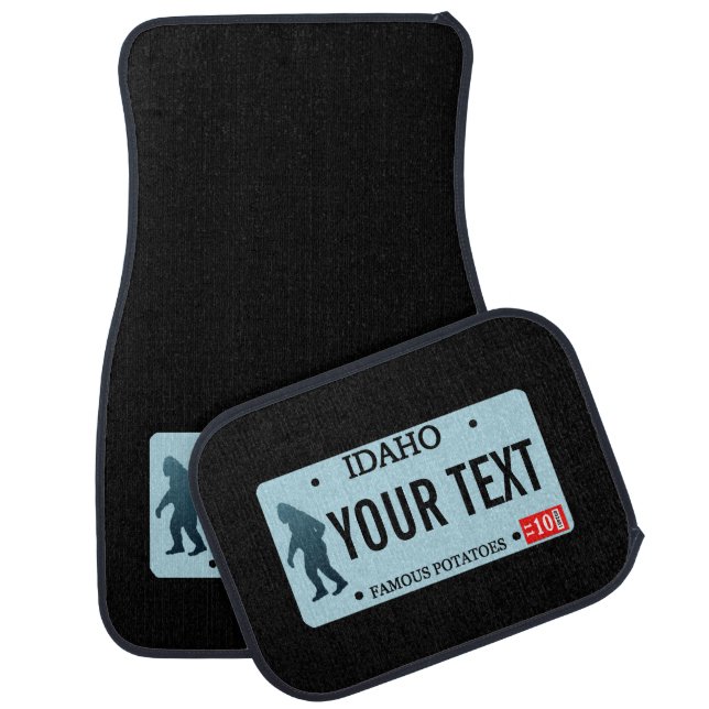 Idaho Sasquatch License Plate Car Floor Mat (Set)