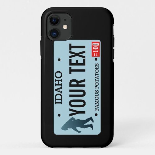 Idaho Sasquatch License Plate iPhone 11 Case