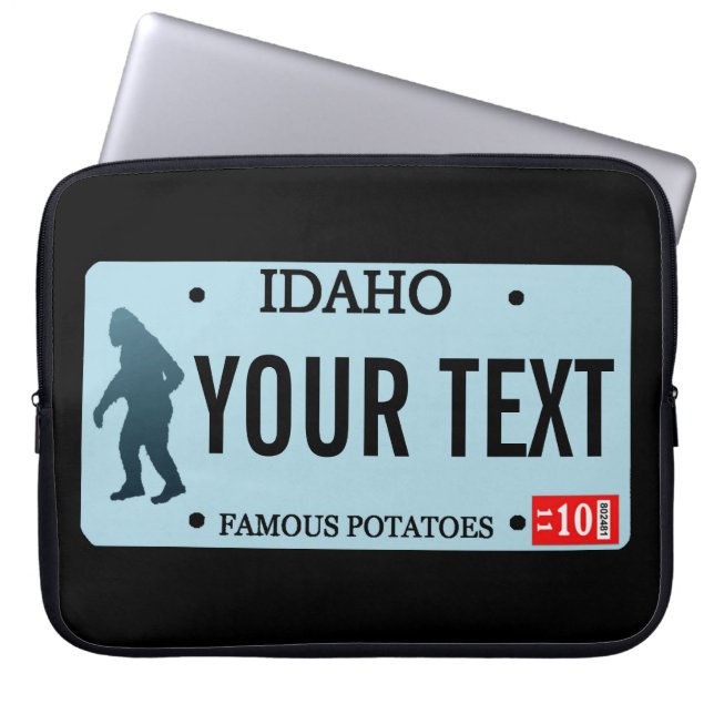 Idaho Sasquatch License Plate Laptop Sleeve (Front)