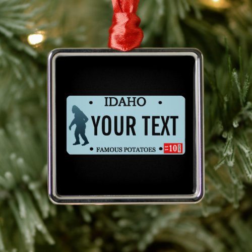 Idaho Sasquatch License Plate Metal Ornament