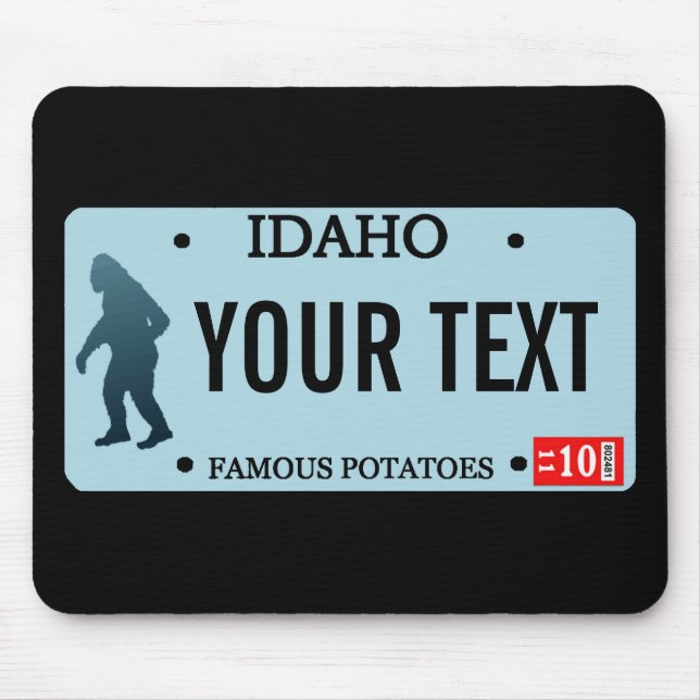 Idaho Sasquatch License Plate Mouse Pad (Front)