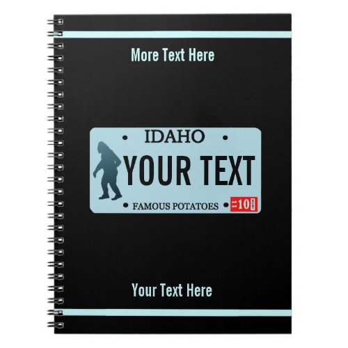Idaho Sasquatch License Plate Notebook