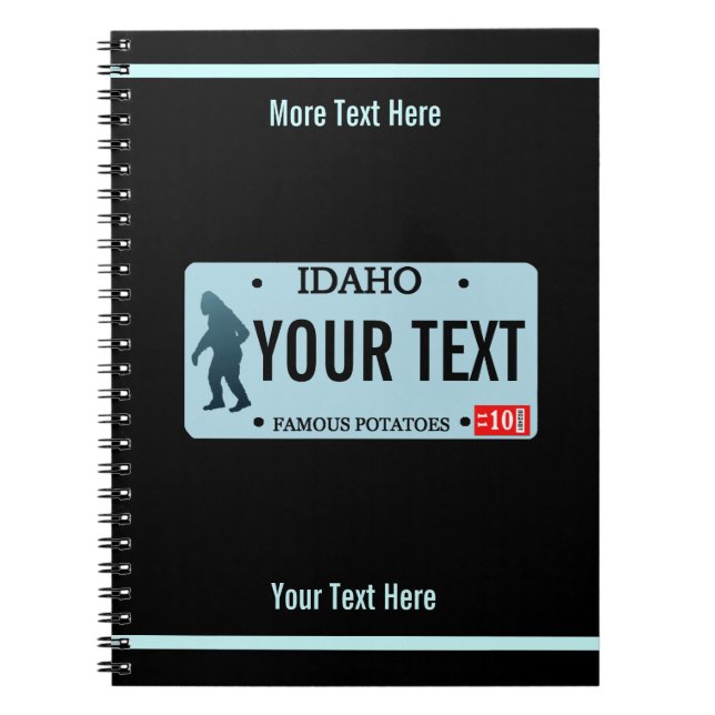 Idaho Sasquatch License Plate Notebook (Front)