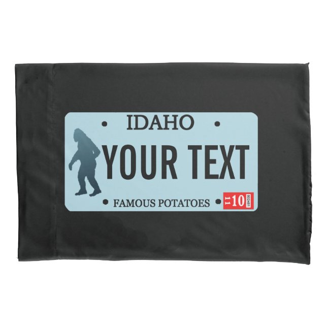 Idaho Sasquatch License Plate Pillowcase (Front)