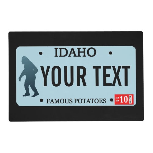 Idaho Sasquatch License Plate Placemat