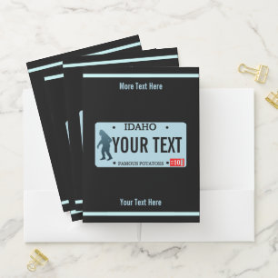 Idaho Sasquatch License Plate Pocket Folder