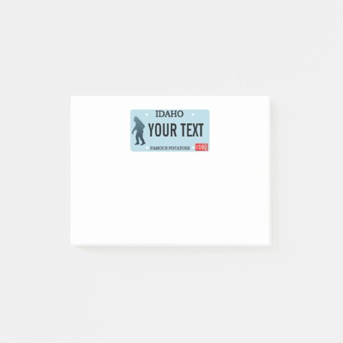 Idaho Sasquatch License Plate Post_it Notes