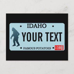 Idaho Sasquatch License Plate Postcard