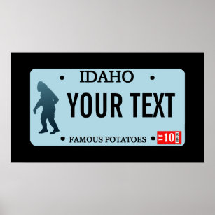 Idaho Sasquatch License Plate Poster