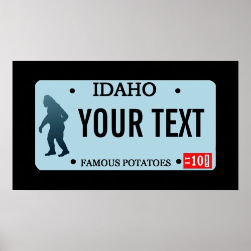Idaho Sasquatch License Plate Poster