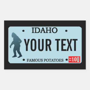 Idaho Sasquatch License Plate Rectangular Sticker