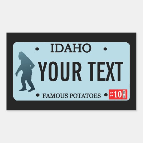 Idaho Sasquatch License Plate Rectangular Sticker