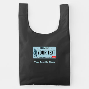 Idaho Sasquatch License Plate Reusable Bag