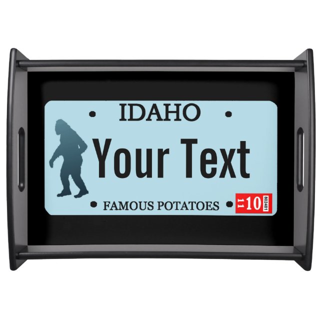 Idaho Sasquatch License Plate Serving Tray (Front)