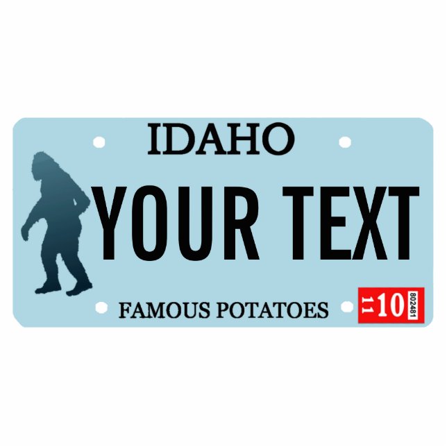 Idaho Sasquatch License Plate Statuette (Front)