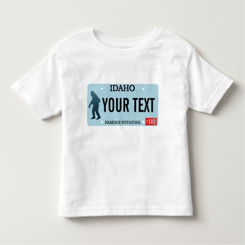 Idaho Sasquatch License Plate Toddler T_shirt