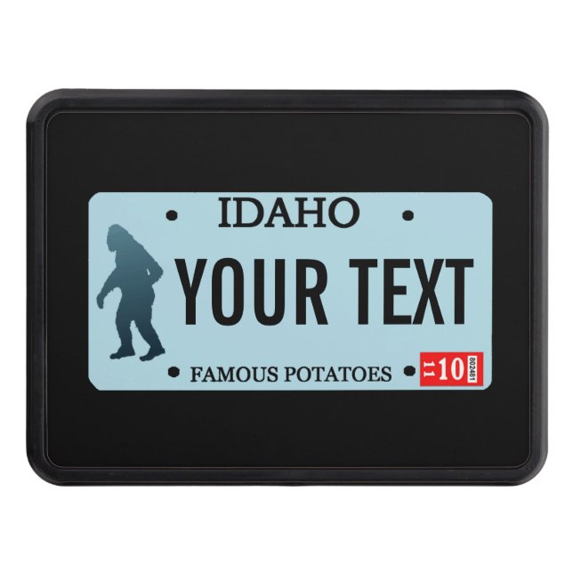 Idaho Sasquatch License Plate Tow Hitch Cover (Front)