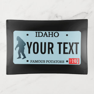 Idaho Sasquatch License Plate Trinket Tray