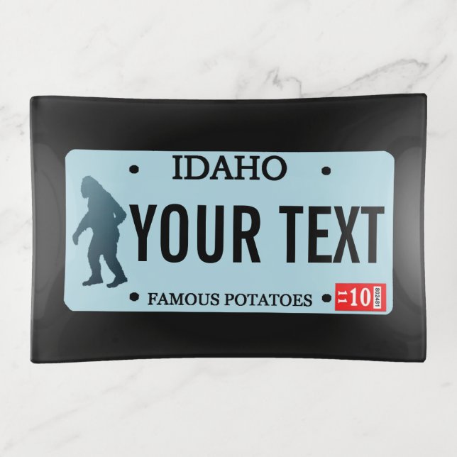 Idaho Sasquatch License Plate Trinket Tray (Front)