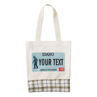 Idaho Sasquatch License Plate Zazzle HEART Tote Bag