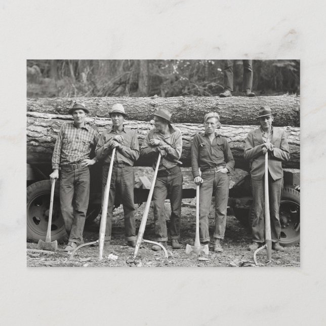 Idaho Sawmill Workers, 1939 Postcard (Front)