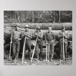 Idaho Sawmill Workers, 1939. Vintage Photo Poster