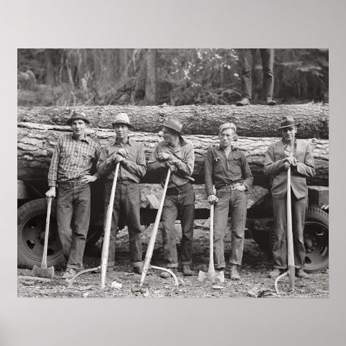 Idaho Sawmill Workers 1939 Vintage Photo Poster