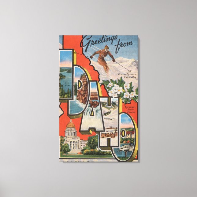 Idaho (Skiing)Large Letter ScenesIdaho Canvas Print (Front)