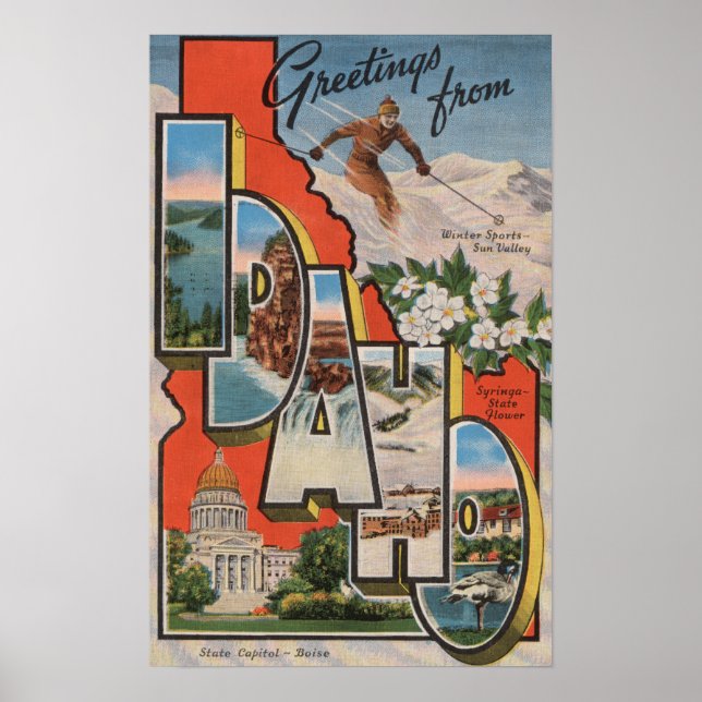 Idaho (Skiing)Large Letter ScenesIdaho Poster (Front)