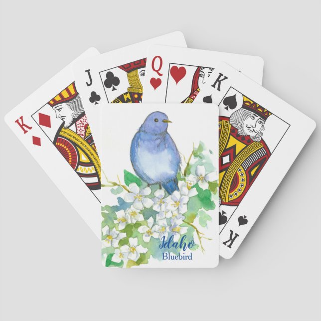 Idaho Souvenir State Bird Mountain Bluebird  Poker Cards (Back)