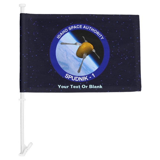 Idaho Space Program Satellite Spudnik - 1 Car Flag (Front)
