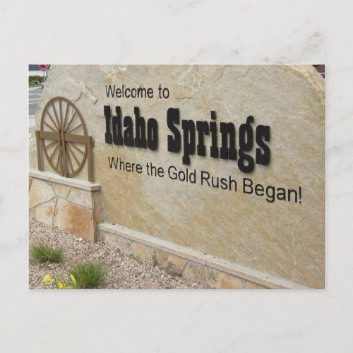 Idaho Springs Colorado Welcome Sign Postcard
