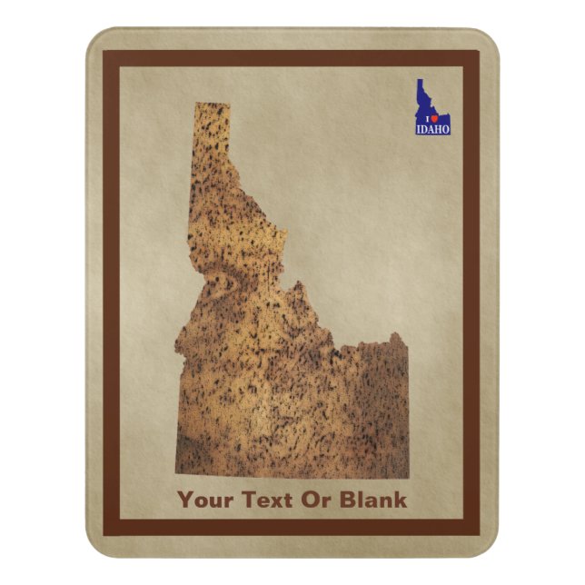 Idaho Spud Map Door Sign (Contemporary Vert)