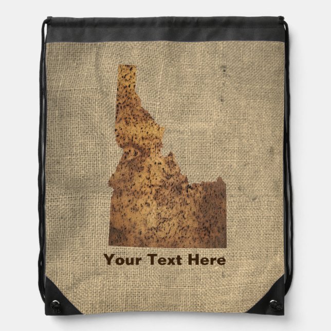 Idaho Spud Map Drawstring Bag (Front)