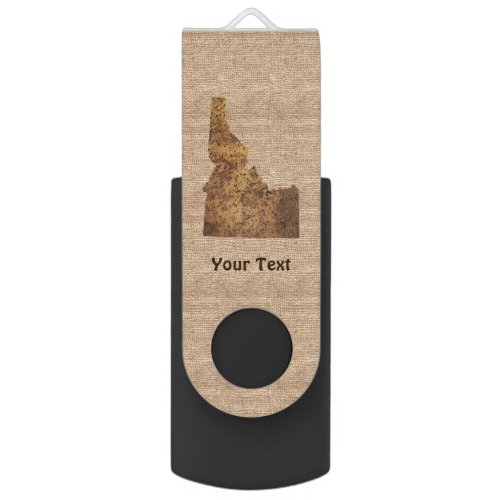 Idaho Spud Map On Burlap Flash Drive