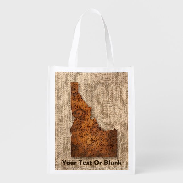 Idaho Spud Map Reusable Grocery Bag (Front)