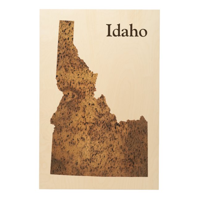 Idaho Spud Map Wood Wall Decor (Front)