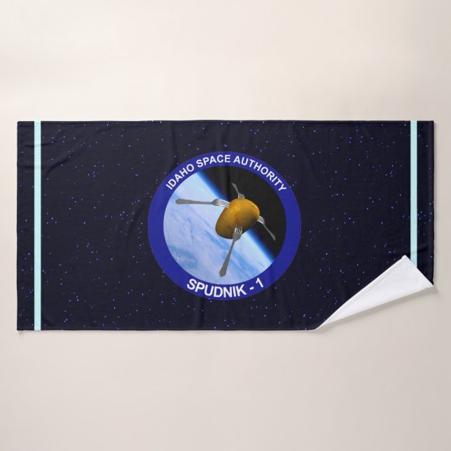 Idaho Spudnik Satellite Mission Patch Bath Towel (Bath Towel)