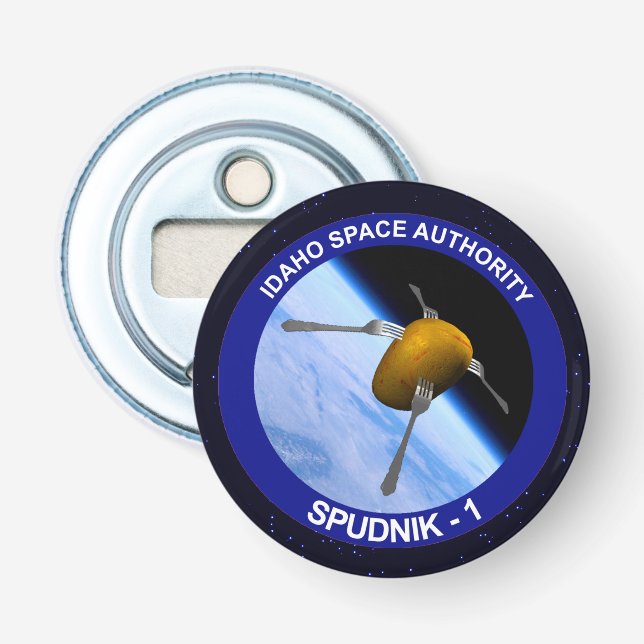 Idaho Spudnik Satellite Mission Patch Bottle Opener (Front)