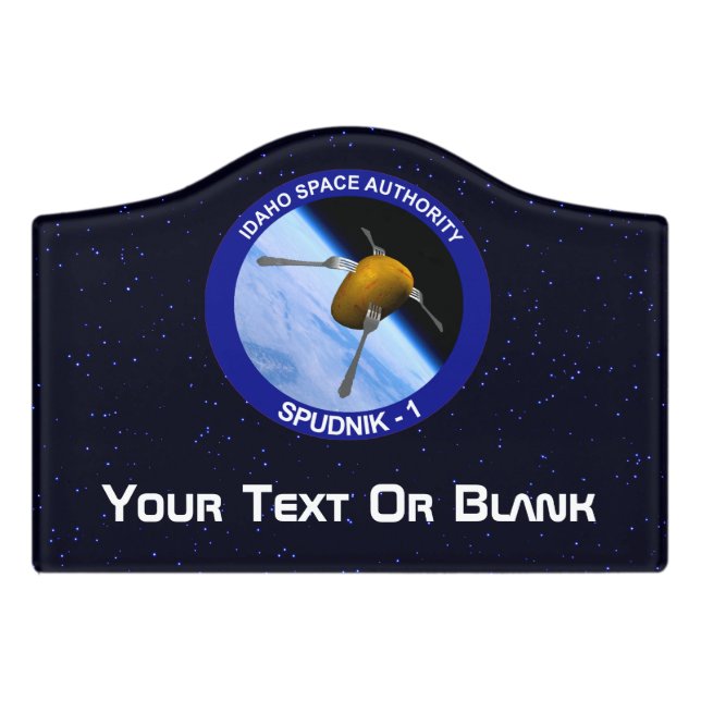 Idaho Spudnik Satellite Mission Patch Door Sign (Small Crest Front)