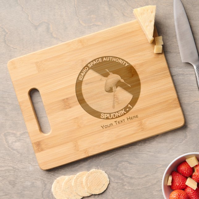 Idaho Spudnik Satellite Mission Patch Engraved Cutting Board (Cheese)
